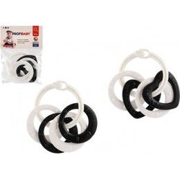 Kroužky se 4 tvary - černobílé 2 druhy v sáčku 0m+