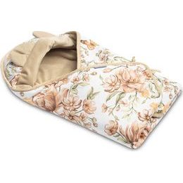 Sametová zavinovačka do autosedačky béžové květy