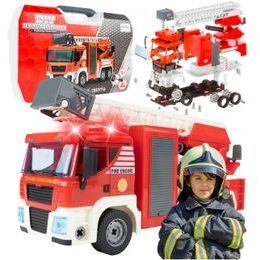Šroubovací požární auto v kufříku se světly a zvuky Fire Truck