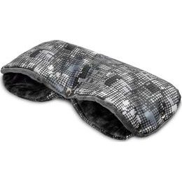 Rukávník na kočárek tečky grafitový