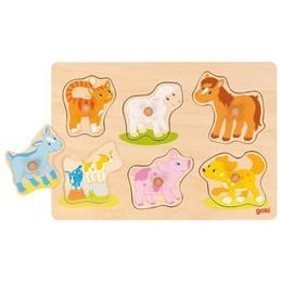 Puzzle s dřevěnými úchytkami a obrázkem na pozadí - Máma a dítě