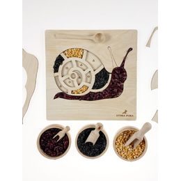 Montessori přesypávání - šnek- dřevěné edukativní puzzle