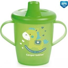 Nevylévací hrníček Canpol Babies Anywayup TOYS - zelený, 250 ml