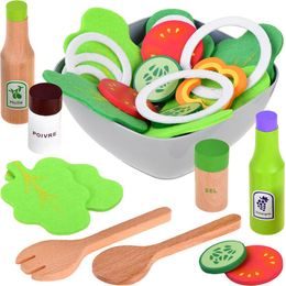 Dřevěná salátová mísa s příslušenstvím