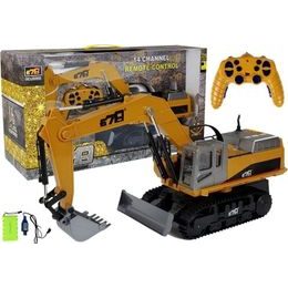 Bagr s pohyblivým ramenem na dálkové ovládání 2.4g R/C žlutý