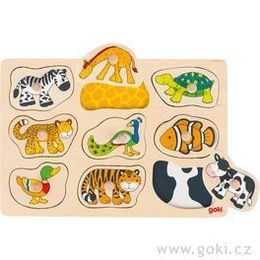 Puzzle s dřevěnými úchytkami - 9 dílů