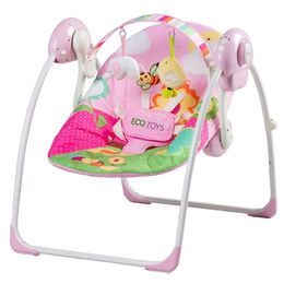 Ecotoys lehátko a houpačka Jungle - růžová