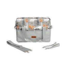 Taška na kočárek Lišky šedá