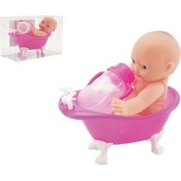 Panenka miminko v modrém oblečení s dudlíkem a dekou