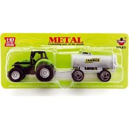 Červený traktor s pluhem pro děti