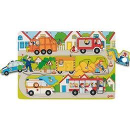 Na ulici - odkrývací puzzle s obrázky na pozadí, 7 dílů