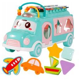 Interaktivní hrající autíčko s cimbálkami Happy Bus modré