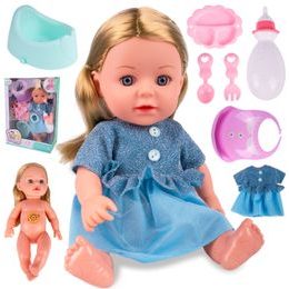 Interaktivní mluvící panenka s příslušenstvím Lucky Doll 33 cm