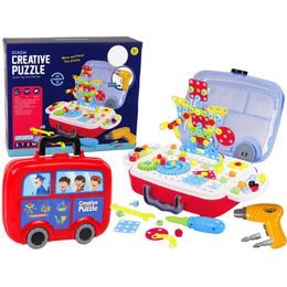 Konstrukční 3D stavebnice s vrtačkou na baterie a šroubovákem Puzzle Panel 253 ks