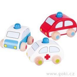 Dřevěné auto oranžový bagr