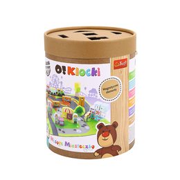 TREFL Dřevěné kostky v kyblíku 50 ks, Veselé městečko