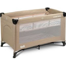 Dětská cestovní postýlka CARETERO ESTI se stahovací bočnicí brown