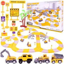 Autodráha s autíčkem na baterie a stavebními stroji 255 dílků City Truck