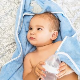 Dětské koupelové pončo, krémová