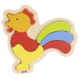 Dřevěné puzzle v rámečkuk - Kohoutek