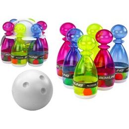 Bowlingová sada 6 průhledných barevných kuželek