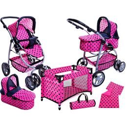 Doris kočárek pro panenky 6v1 růžový 9662
