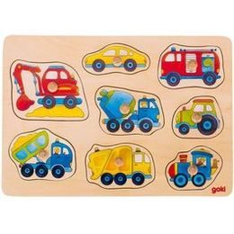 Autíčka - dřevěné puzzle s úchytkami, 8 dílů