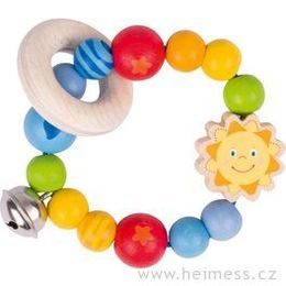 Sluníčko - elastická hračka pro miminka ze dřeva (Heimess soft colors)