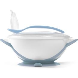 Dětská miska s přísavkou a lžičkou Baby Ono bílo-modrá