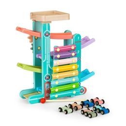 Ecotoys dětské cimbálky se skluzavkou a 6 autíčky