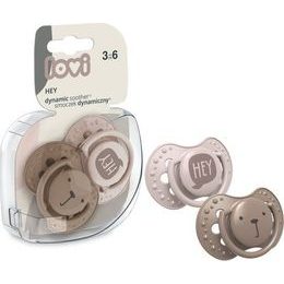 Lovi Dudlíky Lovi 3-6m, HEY GIRL - hnědá, pudrově růžová