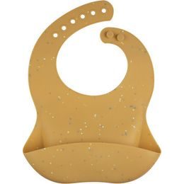 Canpol babies Silikonový bryndák s kapsou DOTS žlutý