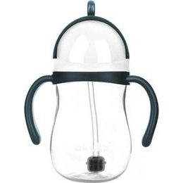 Láhev na vodu s brčkem a závažím modro-šedá