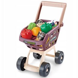 Velký moderní supermarket na kolečkách s doplňky zelený