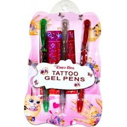 Gelové pero tetovací 3 ks + šablony
