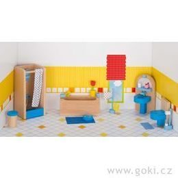 Nábytek pro panenky - koupelna MODERNÍ, 17 dílů