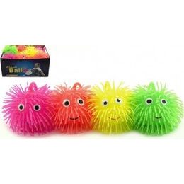Antistresový mačkací Míček - chlupatý svítící - mix 4 barvy