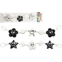 Chrastítko - špendlík černobílý - mix 2 druhy