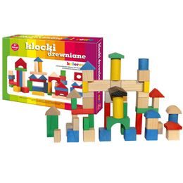 Přírodní dřevěná stavebnice 38 ks barevná