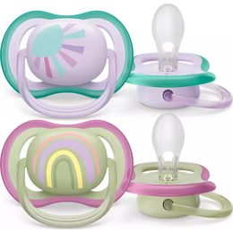 Silikonový dudlík Air 0-6m Růžovo/zelený 2ks