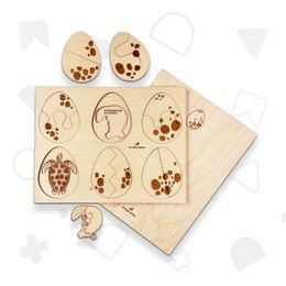 Vajcia - edukatívne drevené puzzle - ČESKÁ VERZIA