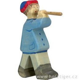 Pastýř s flétnou (série II) - biblická postava ze dřeva