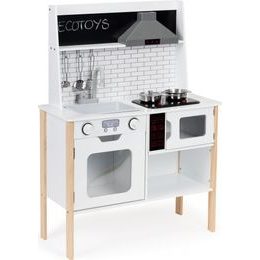 Ecotoys dětská dřevěná kuchyňka se zvuky a LED efekty House Kitchen