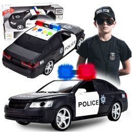 Policejní auto se světly a zvuky City Rescue 1:16 černé