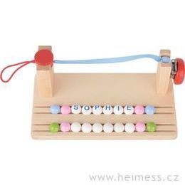 Pomůcka na sestavení individuální šňůry na dudlík