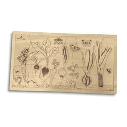 Kořenová zelenina - edukativní dřevěné puzzle - SLOVENSKÁ VERZE