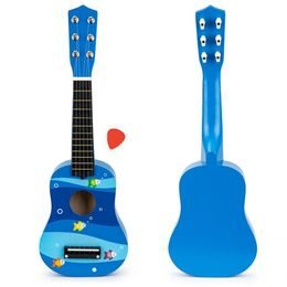 Ecotoys dětská dřevěná kytara Little Guitar modrá