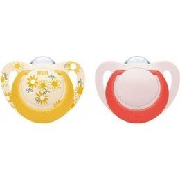 Nuk Uklidňující silikonový dudlík Star 18-36m, 2ks modrý/zelený