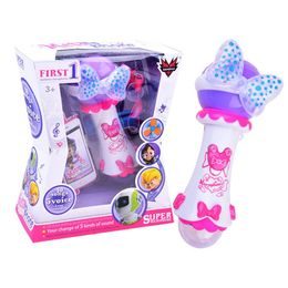 ROZBALENO Majlo Toys dětský karaoke mikrofon s nahráváním se světly First Voice růžový