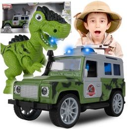 Terénní auto s dinosaurem, světly a zvuky Dino Car 1:20